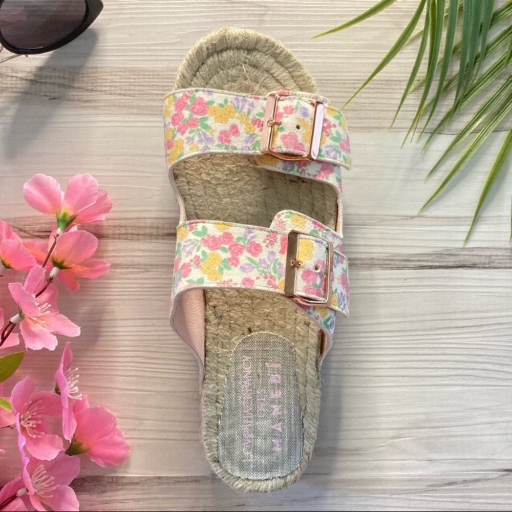 Manebi x LoveShackFancy Floral Slide Sandals in Fruity Punch - Picture 9 of 13